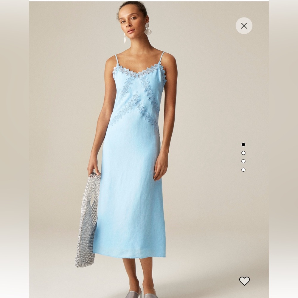 Jcrew Lace-trim dress in linen